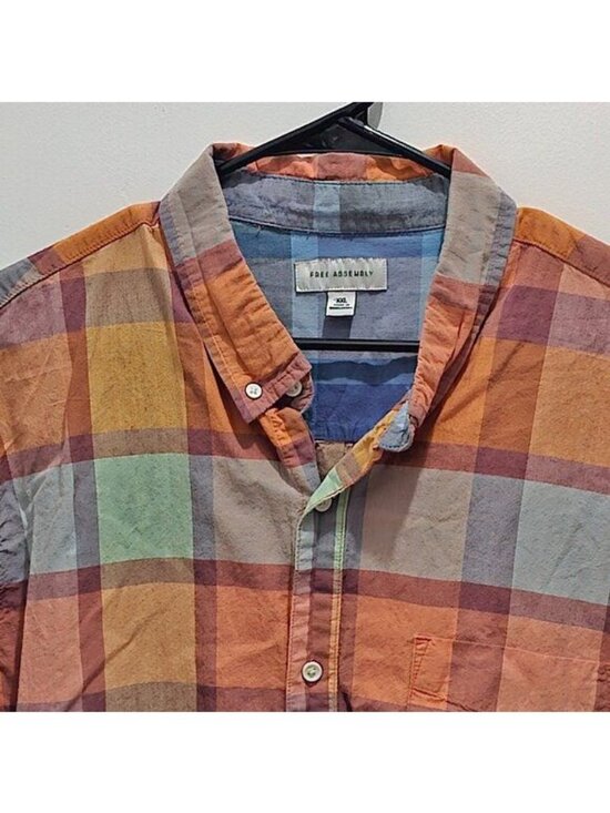 Free Assembly Other - Free Assembly Casual Short Sleeve Button Shirt - Plaid - XXL